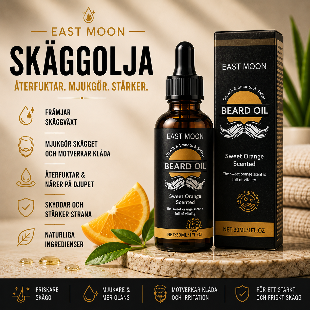 Skäggolja - Mjukgör & Stärker